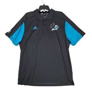 Adidas NHL San Jose Sharks Climachill Polo Shirt Mens XL Athletic
